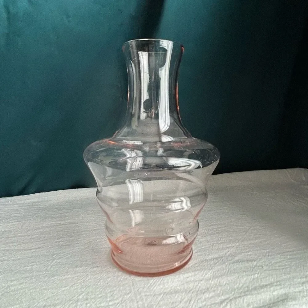 Vintage MCM Tiffin-Franciscan Blush Pink Tunble-Up Decanter Vase
